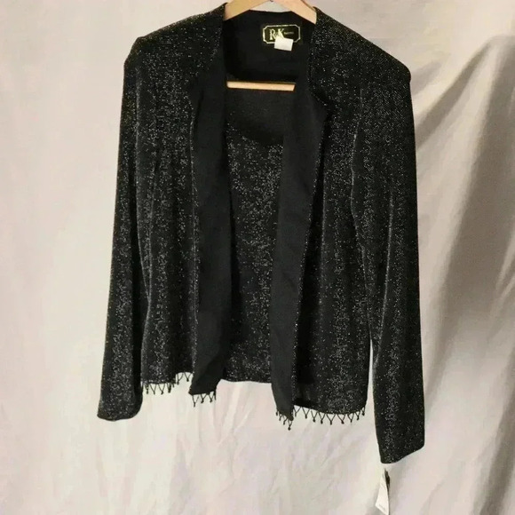 R&K vintage jacket NWT built in tanktop beaded details 360  sparkly evening wear - Picture 1 of 15